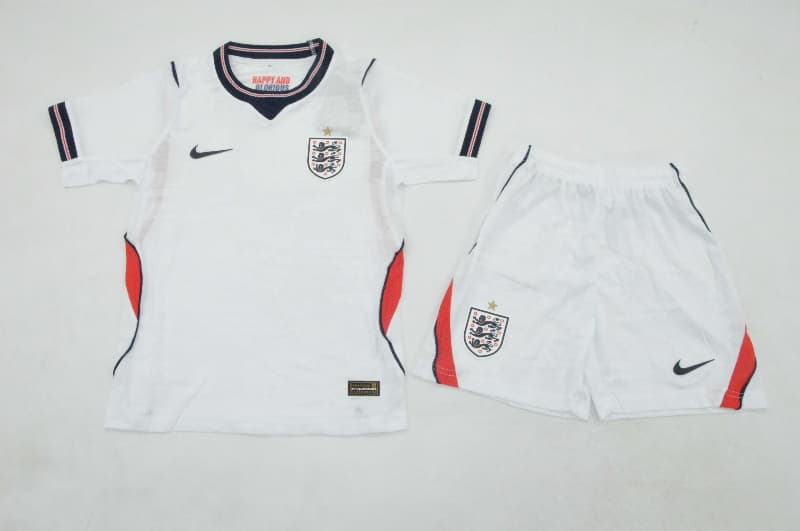 2026 England World Cup Home Kids Soccer Jersey And Shorts (Player)