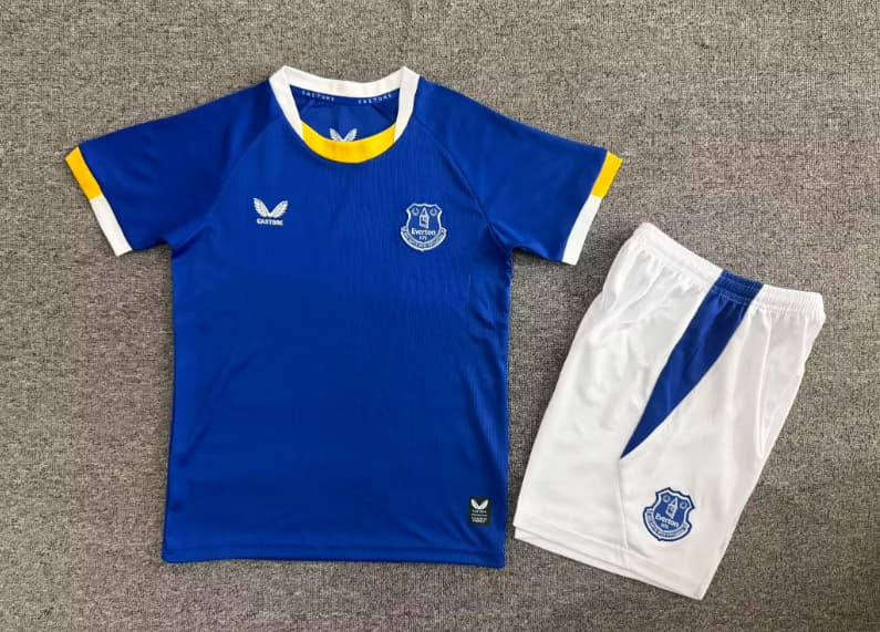 26/27 Everton Home Kids Soccer Jersey And Shorts 26/27 Everton Home Kids Soccer Jersey And Shorts