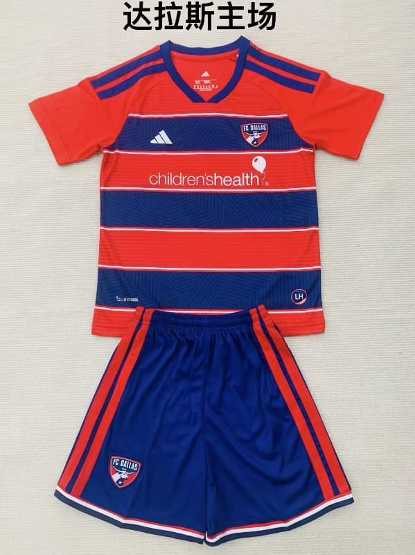 2026 FC Dallas Home Kids Soccer Jersey And Shorts