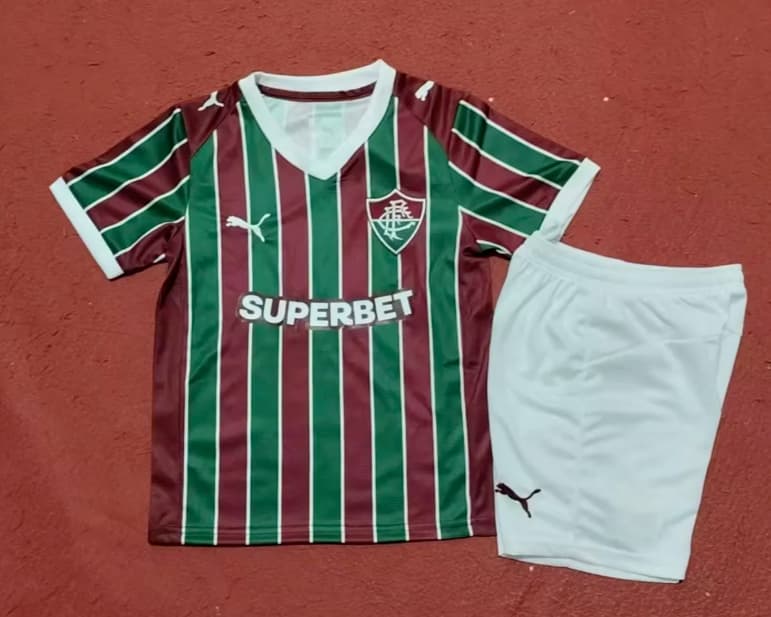 2026 Fluminense Home Kids Soccer Jersey And Shorts