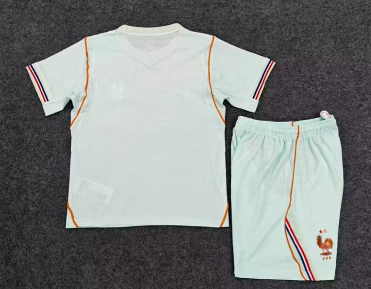 2026 France World Cup Away Kids Soccer Jersey And Shorts (Player)