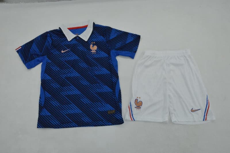 2026 France World Cup Home Kids Soccer Jersey And Shorts (Player)