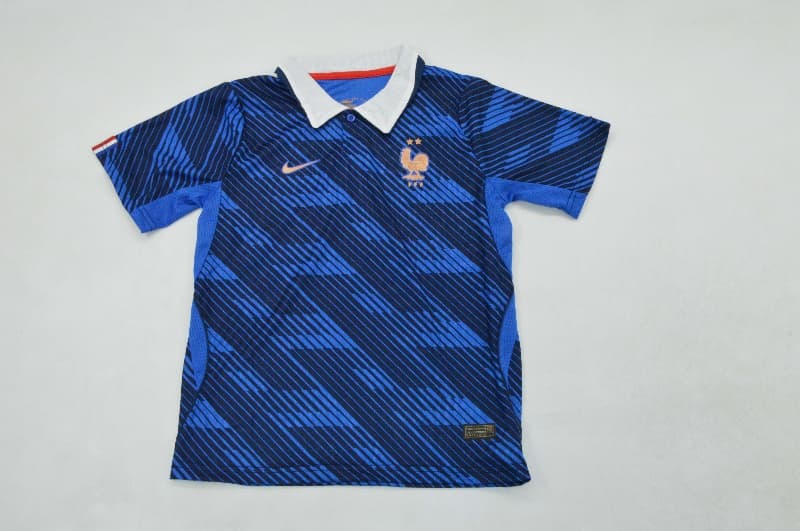 2026 France World Cup Home Kids Soccer Jersey And Shorts (Player)