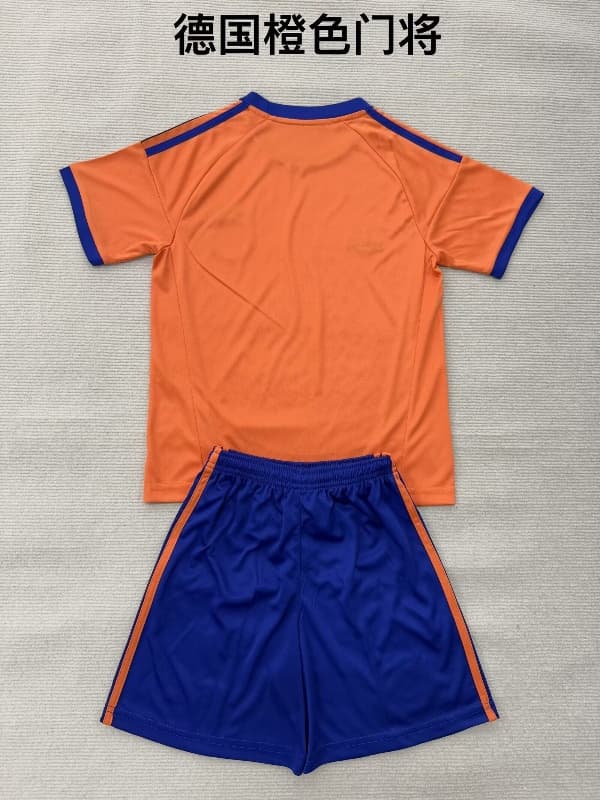 2026 Germany World Cup Goalkeeper Orange Kids Soccer Jersey And Shorts