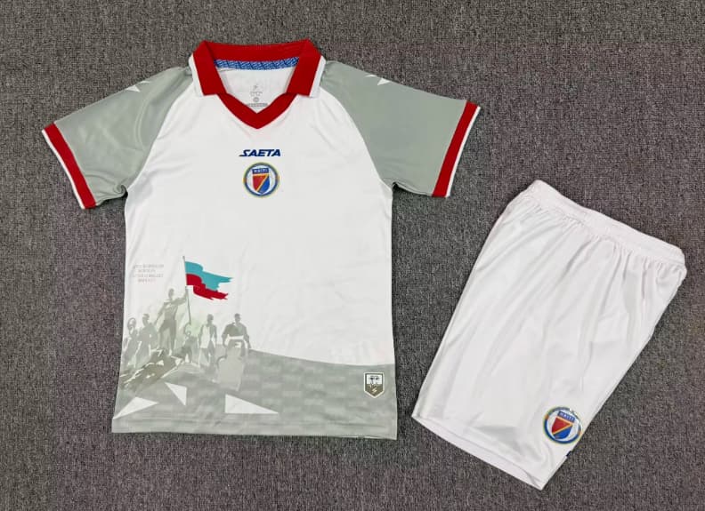 2026 Haiti Away Kids Soccer Jersey And Shorts