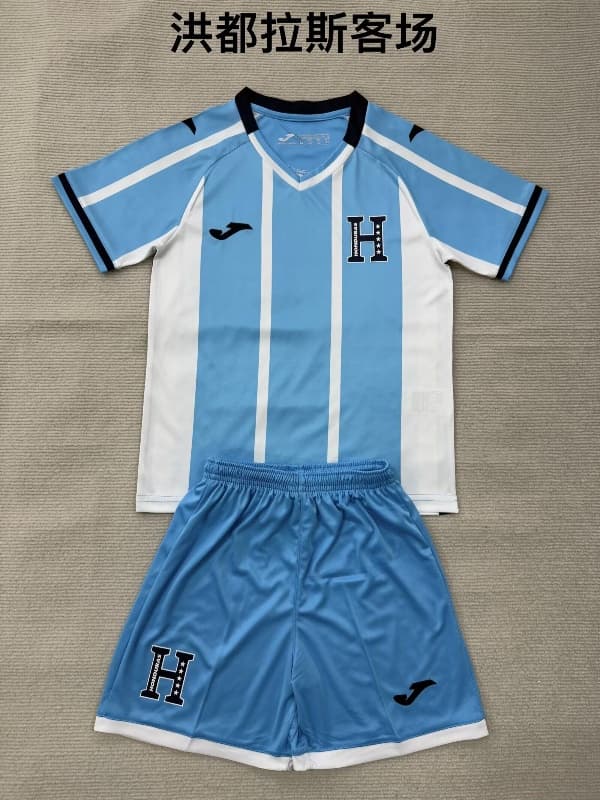 2026 Honduras Away Kids Soccer Jersey And Shorts