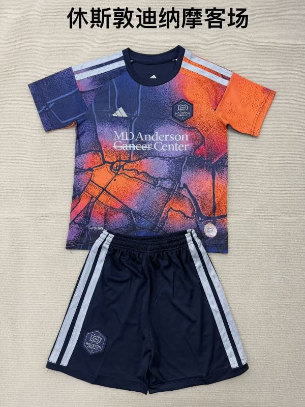 2026 Houston Dynamo Away Kids Soccer Jersey And Shorts