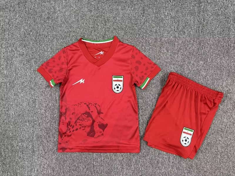 2026 Iran Away Kids Soccer Jersey And Shorts