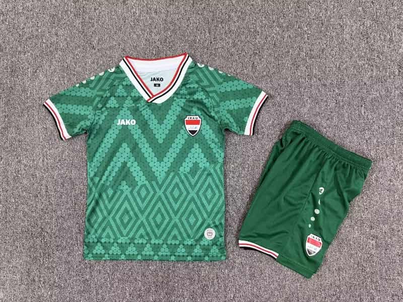 2026 Iraq Away Kids Soccer Jersey And Shorts