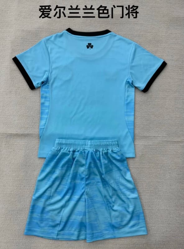 2026 Ireland Goalkeeper Blue Kids Soccer Jersey And Shorts