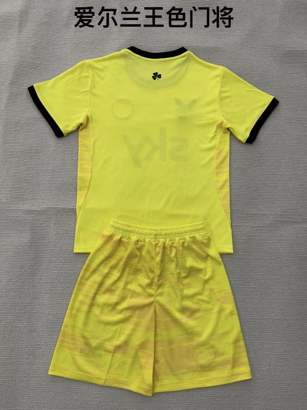 2026 Ireland Goalkeeper Yellow Kids Soccer Jersey And Shorts