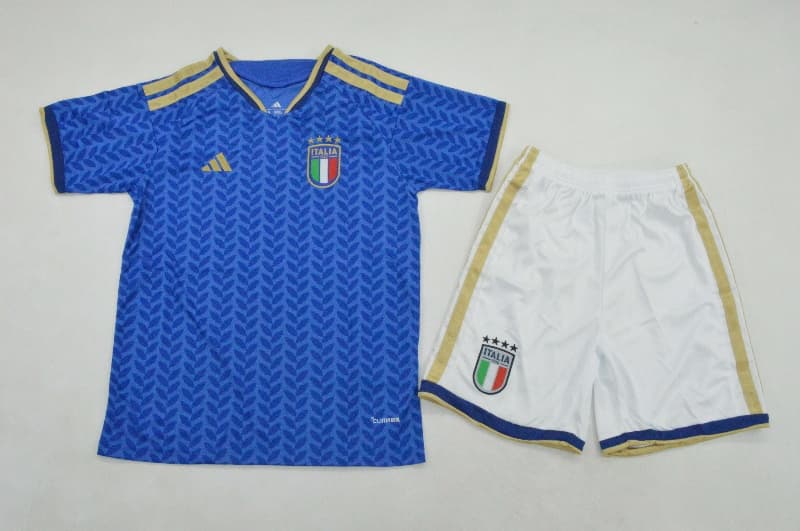 2026 Italy Home Kids Soccer Jersey And Shorts 2026 Italy Home Kids Soccer Jersey And Shorts