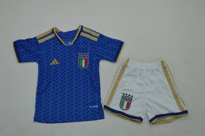 2026 Italy Home Kids Soccer Jersey And Shorts (Player)