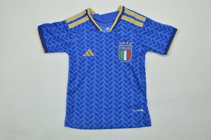2026 Italy Home Kids Soccer Jersey And Shorts (Player)