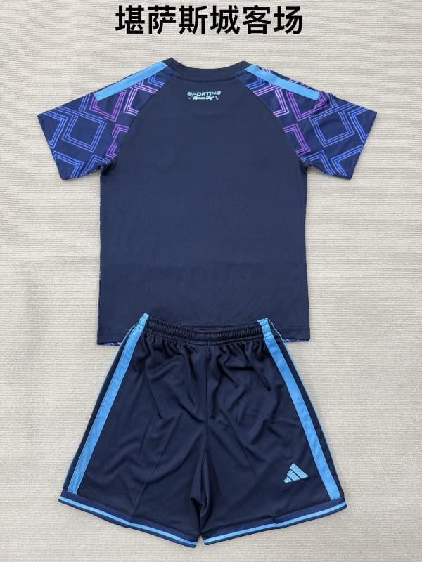 2026 Kansas City Away Kids Soccer Jersey And Shorts