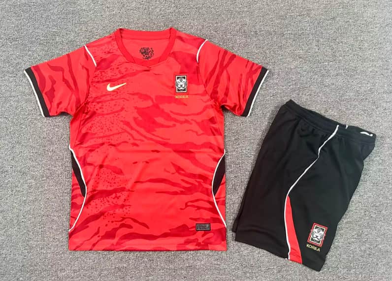 2026 Korea World Cup Home Kids Soccer Jersey And Shorts