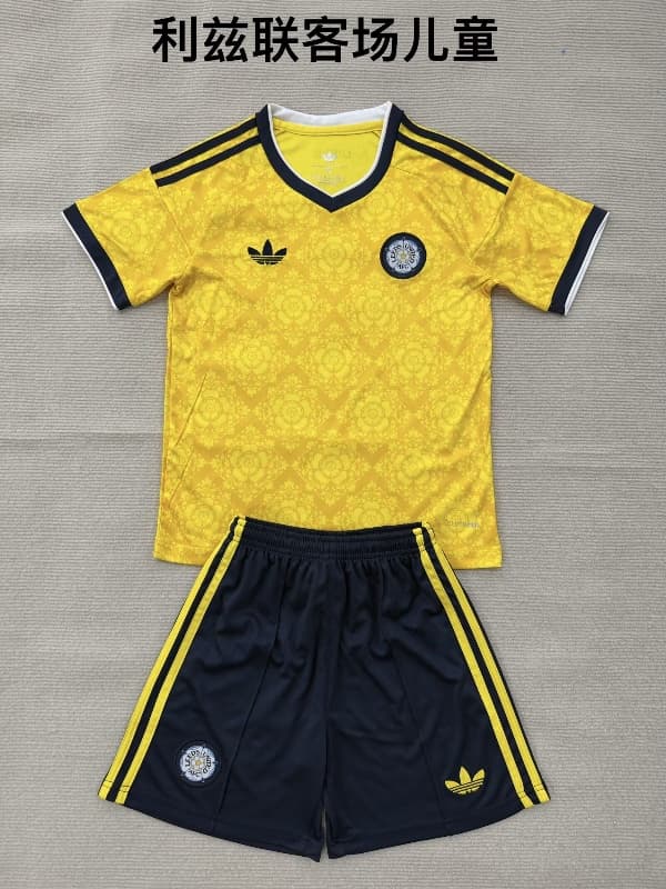 26/27 Leeds United Away Kids Soccer Jersey And Shorts