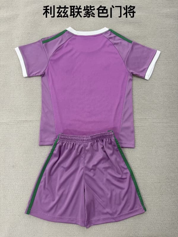 26/27 Leeds United Goalkeeper Purple Kids Soccer Jersey And Shorts