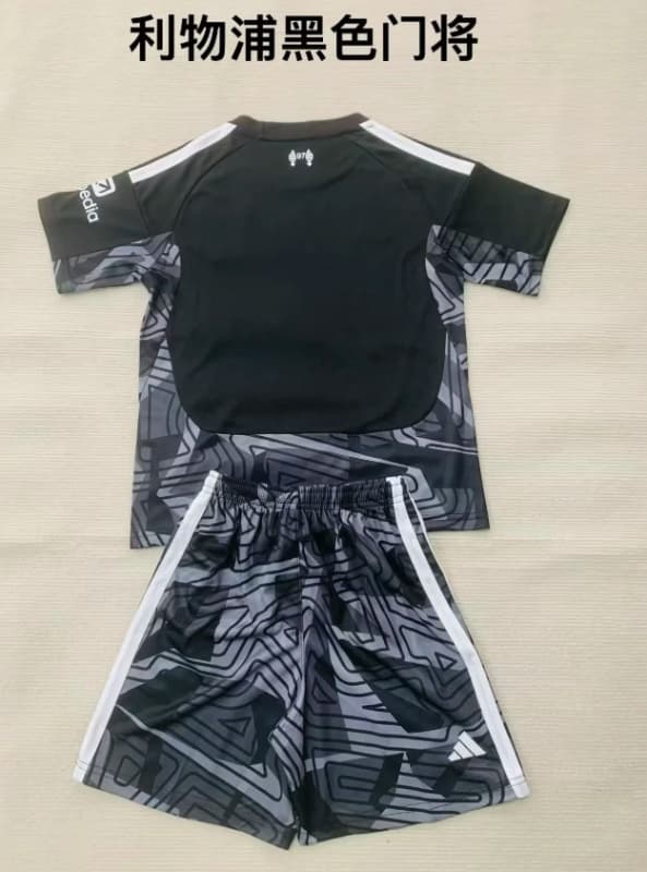 26/27 Liverpool Goalkeeper Black Kids Soccer Jersey And Shorts