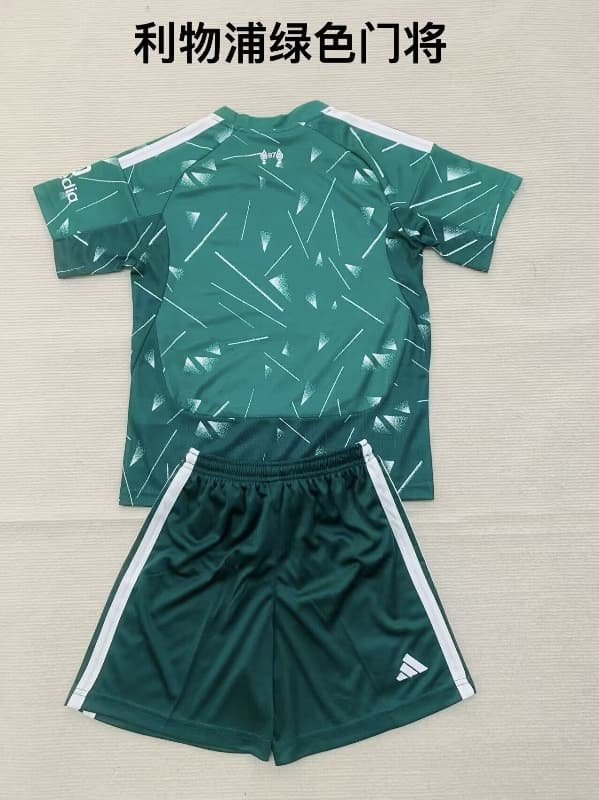 26/27 Liverpool Goalkeeper Green Kids Soccer Jersey And Shorts