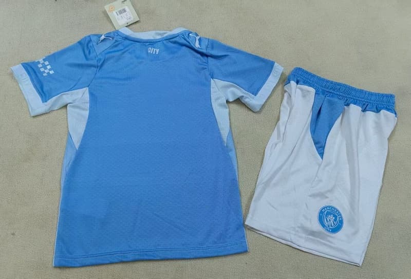 26/27 Manchester City Home Kids Soccer Jersey And Shorts (Player) Leaked