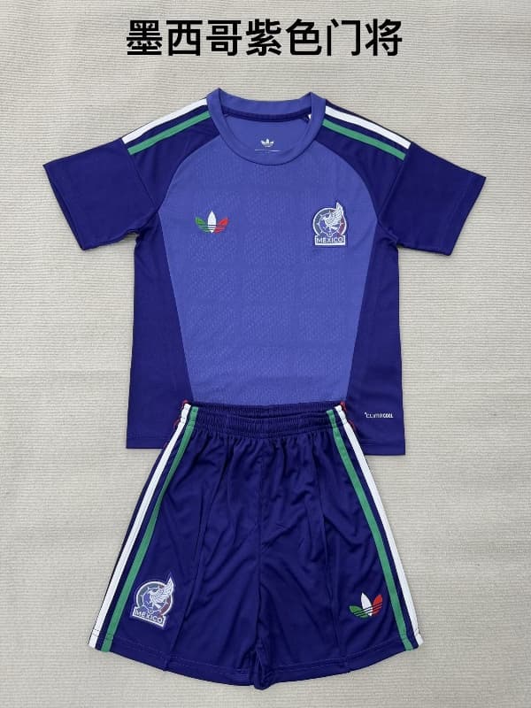 2026 Mexico Goalkeeper Purple Kids Soccer Jersey And Shorts 2026 Mexico Goalkeeper Purple Kids Soccer Jersey And Shorts
