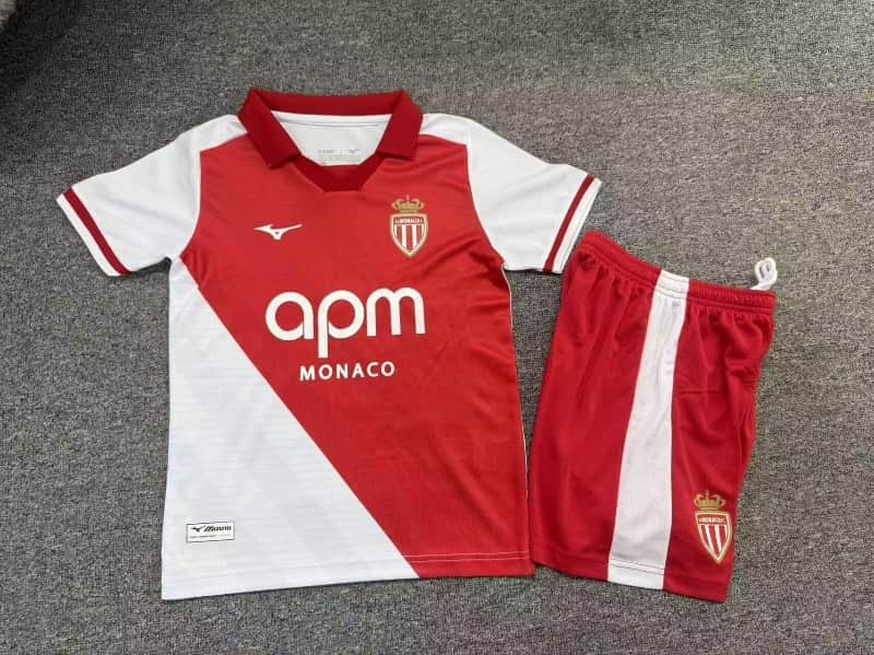 26/27 Monaco Home Kids Soccer Jersey And Shorts 26/27 Monaco Home Kids Soccer Jersey And Shorts