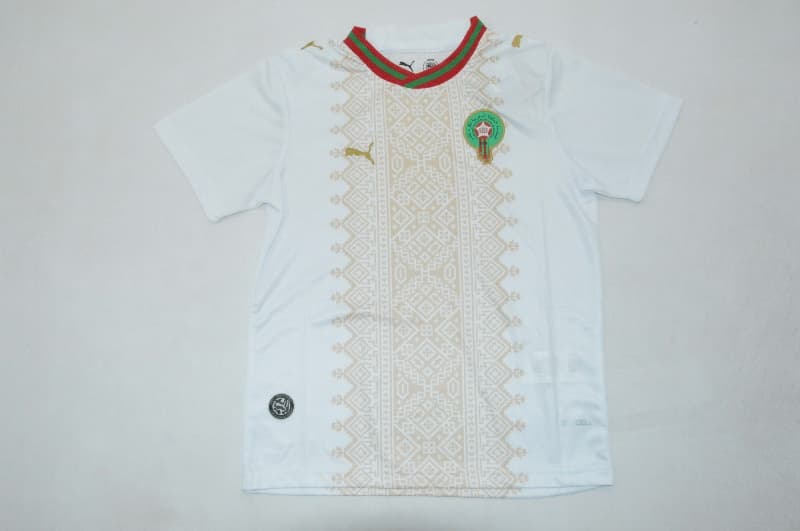 2026 Morocco World Cup Away Kids Soccer Jersey And Shorts