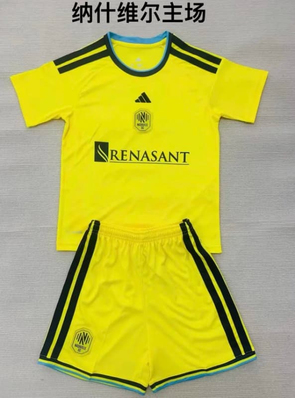 2026 Nashville Home Kids Soccer Jersey And Shorts