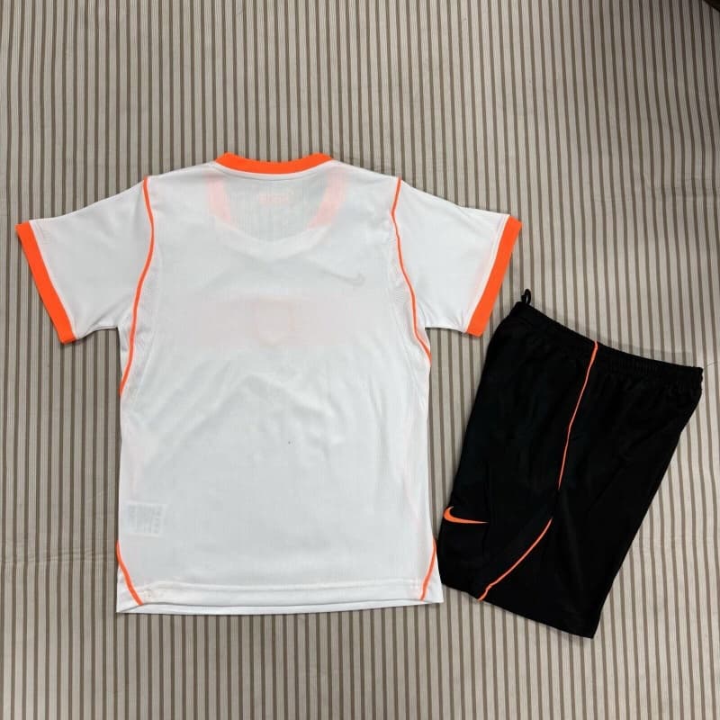 2026 Netherlands World Cup Away Kids Soccer Jersey And Shorts