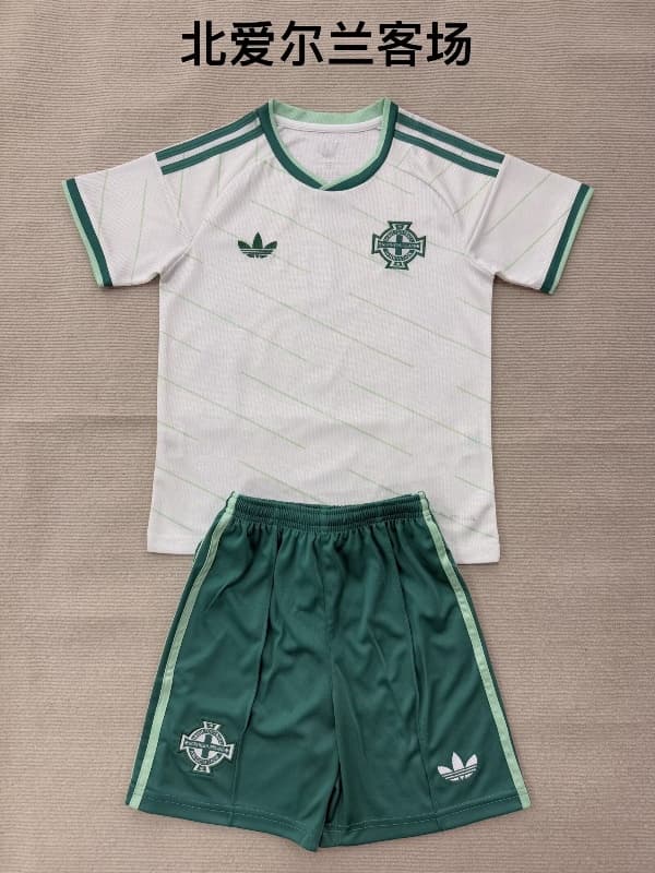 2026 Northern Ireland Away Kids Soccer Jersey And Shorts