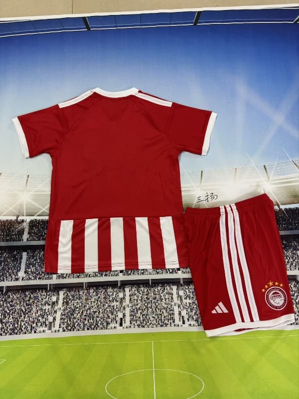26/27 Olympiacos Home Kids Soccer Jersey And Shorts