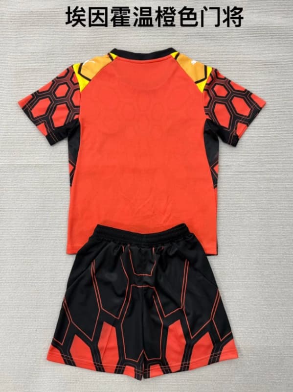 26/27 PSV Eindhoven Goalkeeper Orange Kids Soccer Jersey And Shorts