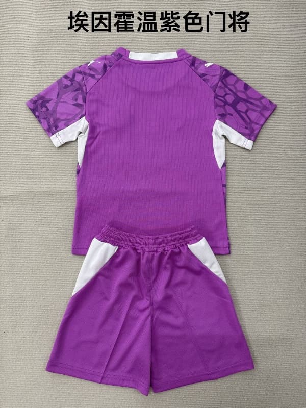 26/27 PSV Eindhoven Goalkeeper Purple Kids Soccer Jersey And Shorts