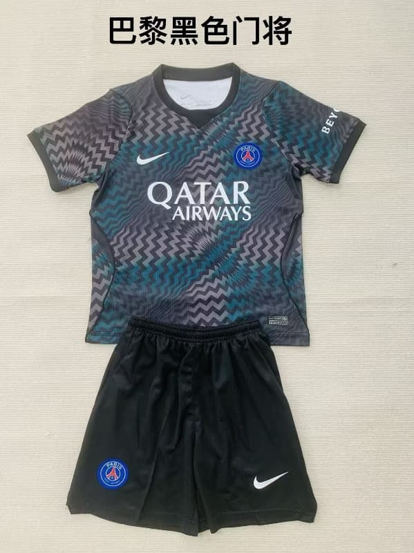 26/27 Paris St Germain Goalkeeper Black Kids Soccer Jersey And Shorts