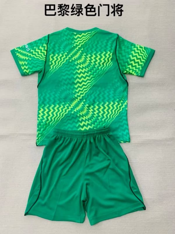 26/27 Paris St Germain Goalkeeper Green Kids Soccer Jersey And Shorts