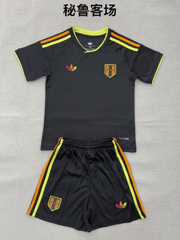 2026 Peru Away Kids Soccer Jersey And Shorts