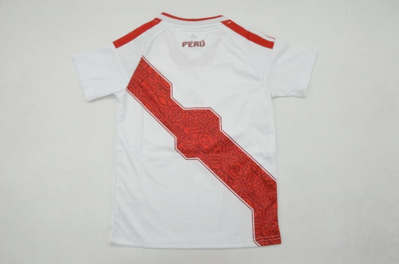 2026 Peru Home Kids Soccer Jersey And Shorts