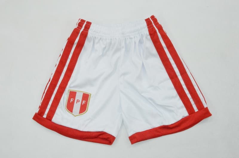 2026 Peru Home Kids Soccer Jersey And Shorts