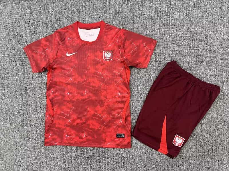 2026 Poland Away Kids Soccer Jersey And Shorts