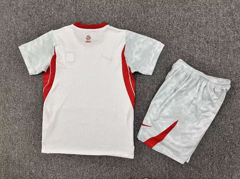 2026 Poland Home Kids Soccer Jersey And Shorts