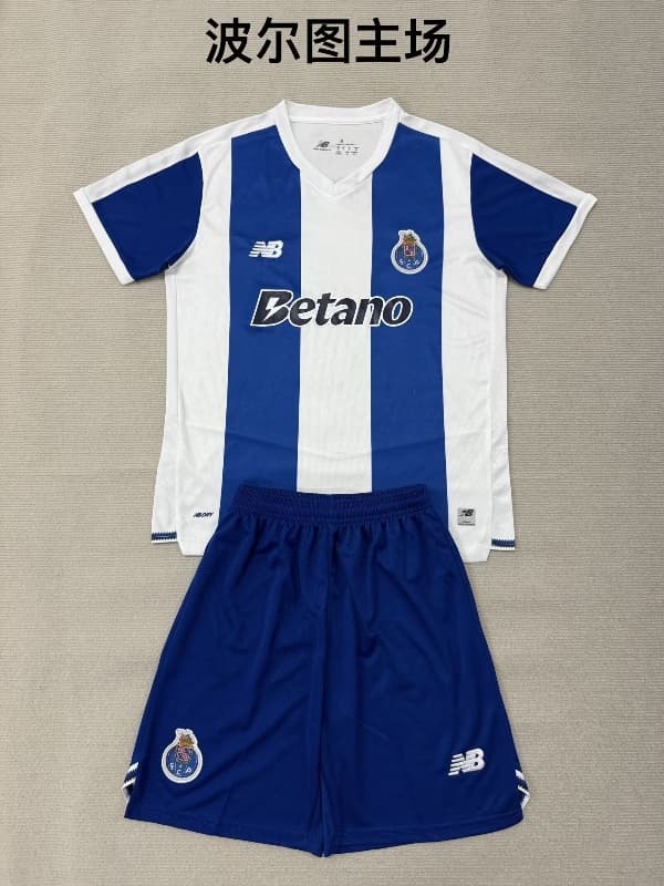 26/27 Porto Home Kids Soccer Jersey And Shorts