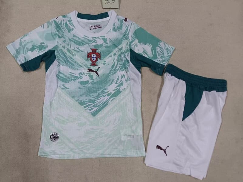 2026 Portugal World Cup Away Kids Soccer Jersey And Shorts (Player) 2026 Portugal World Cup Away Kids Soccer Jersey And Shorts (Player)
