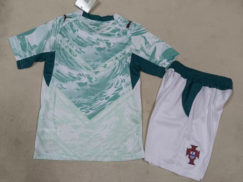 2026 Portugal World Cup Away Kids Soccer Jersey And Shorts (Player)