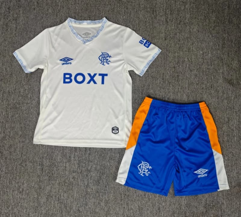 26/27 Rangers Away Kids Soccer Jersey And Shorts