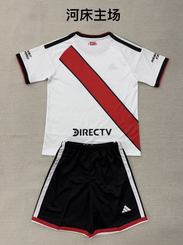 2026 River Plate Home Kids Soccer Jersey And Shorts
