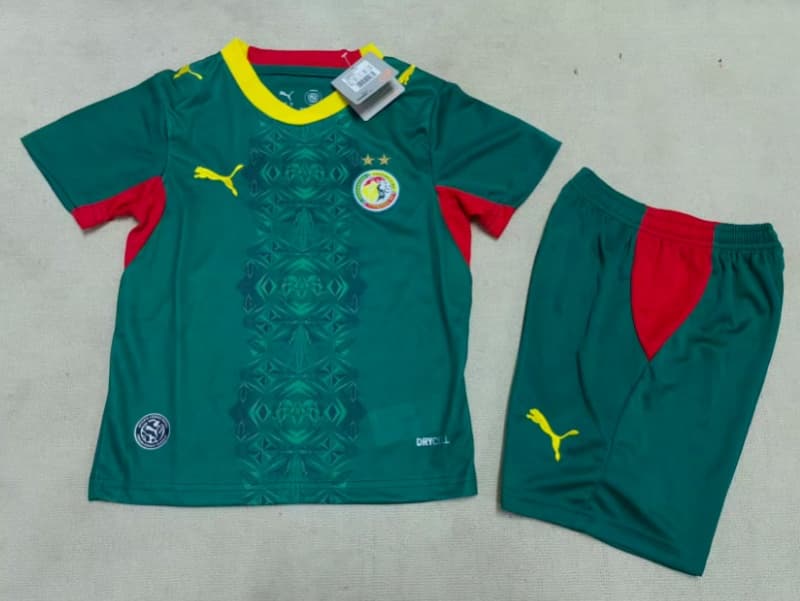 2026 Senegal World Cup Away Kids Soccer Jersey And Shorts