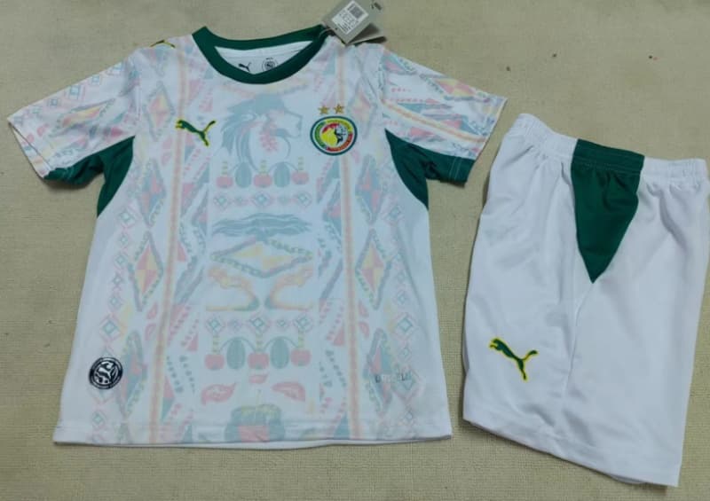 2026 Senegal World Cup Home Kids Soccer Jersey And Shorts