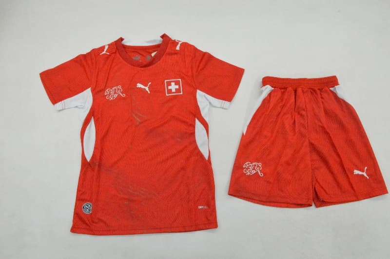 2026 Switzerland World Cup Home Kids Soccer Jersey And Shorts