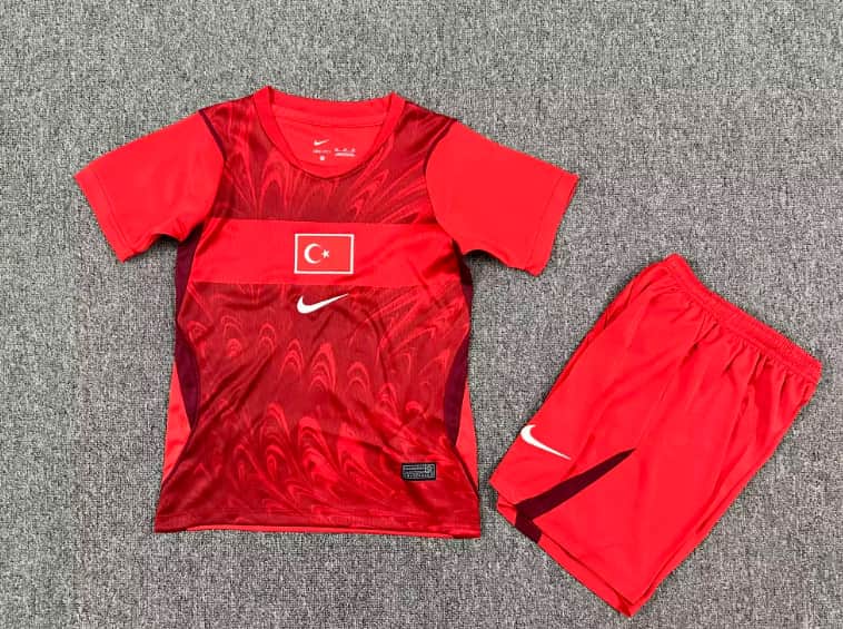 2026 Turkey Away Kids Soccer Jersey And Shorts